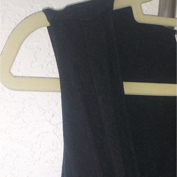 Loft Womens Faux Wrap Dress, Dark Gray Charcoal Sleeveless Knit Pullover - Picture 8 of 10
